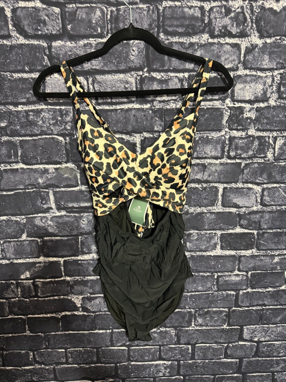 Women’s Leopard Print open middle swimsuit